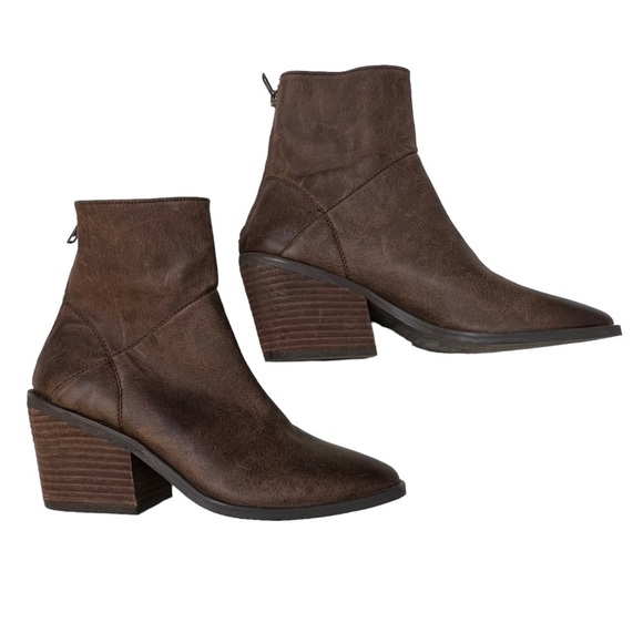 Band of Gypsies New Lakota Chocolate Brown Faux Leather Booties Size 7 - Picture 10 of 10